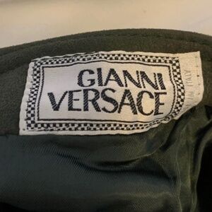Gianni Versace Suede Leather Green pants